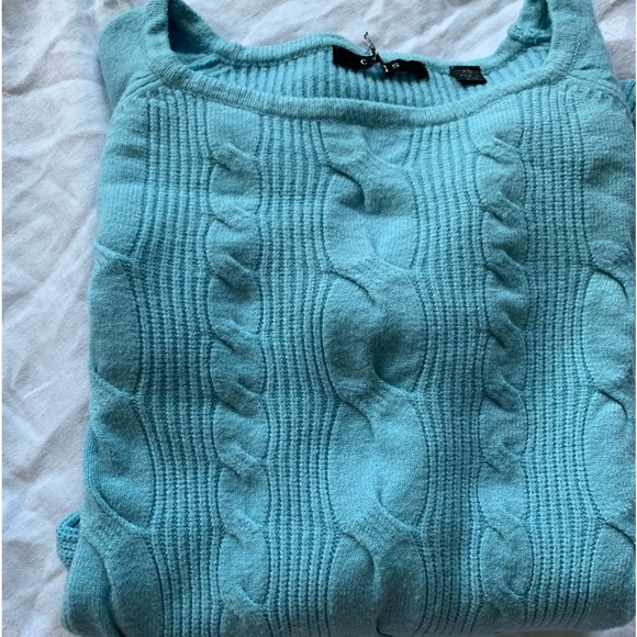 Cyrus super cute cable knit light blue sweater NWOT size XS - Picture 3 of 10